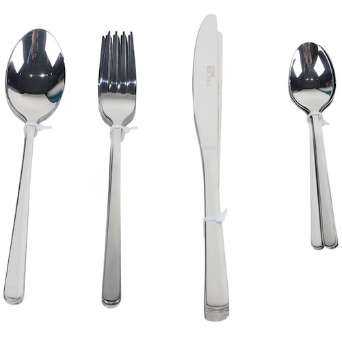 Set  Cubiertos 24 Pzas Acero Inoxidable Caja Bambú Home&details