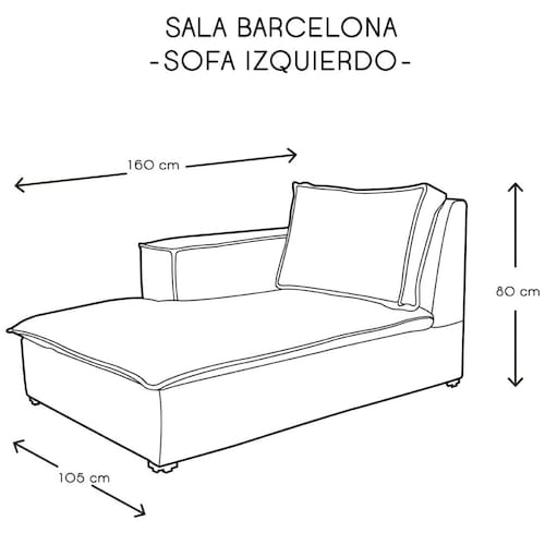 Home Nature Chaise Barcelona 2 Brazo Izquierdo