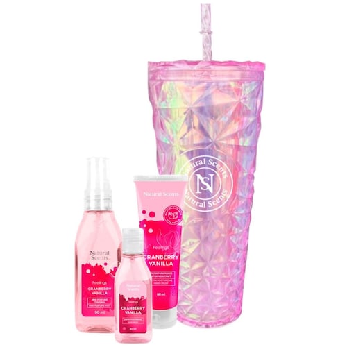 Set Natural Scents Bote Mediano Cranberry Vainilla 3 Pz para Mujer