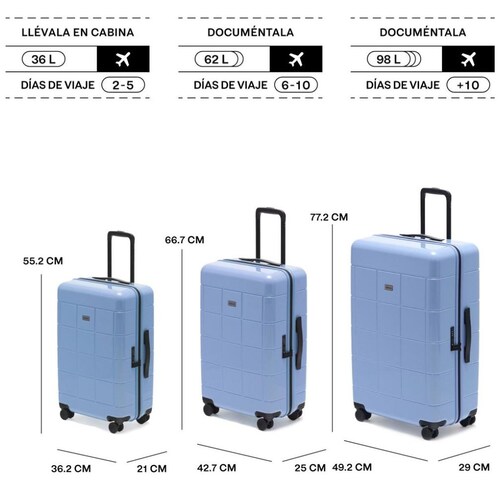 Maleta Lite 24" Azul Claro Mappa
