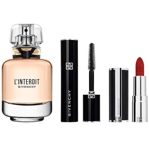 Set Eau de Parfum Givenchy L'interdit 50 Ml + Mini Mascara de Pestañas L'interdit + Mini Labial Le Rouge Interdit Silk para Mujer