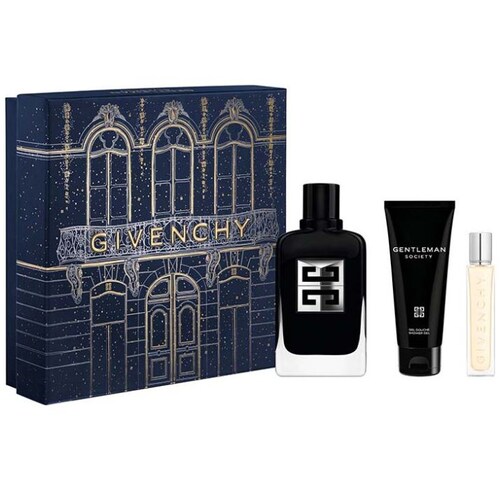 Set Eau de Parfum Givenchy Gentleman Society 100 Ml + Gel de Ducha el Cabello Y Cuerpo 75 Ml + Perfumero de Viaje en Spray 12.5 Ml para Hombre