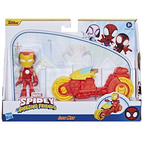 Marvel Spidey y Sus Sorprendentes Amigos Set Iron Man Motocicleta