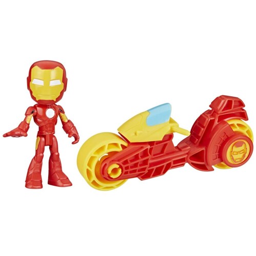 Marvel Spidey y Sus Sorprendentes Amigos Set Iron Man Motocicleta