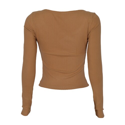 Blusa Acanalada para Mujer Petite