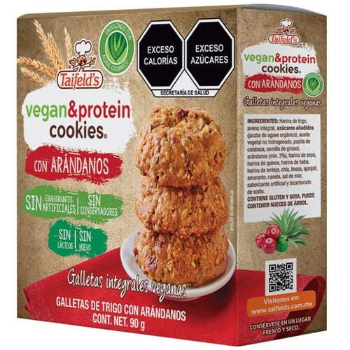 Galletas Veganas  Integrales con Arandanos 90G Taifelds