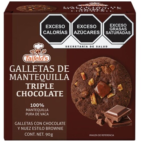 Galletas de Mantequilla Triple Chocolate 90G Taifelds