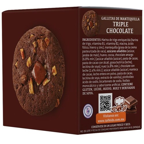 Galletas de Mantequilla Triple Chocolate 90G Taifelds