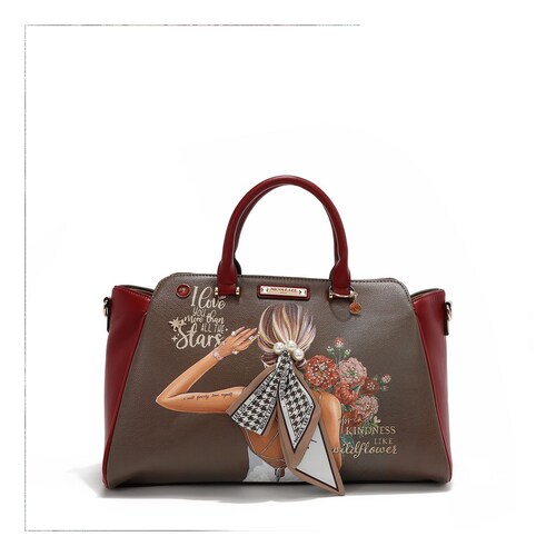 Bolso Satchel Nicole Lee Café para Mujer