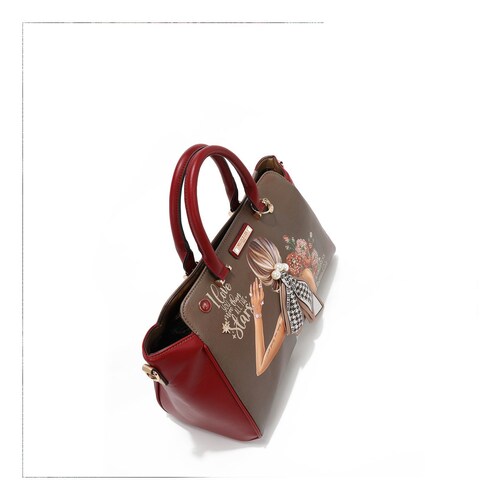 Bolso Satchel Nicole Lee Café para Mujer