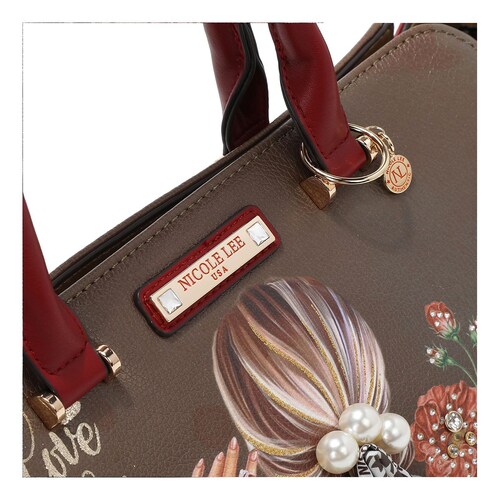 Bolso Satchel Nicole Lee Café para Mujer