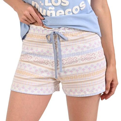 Conjunto Pijama Sho Shi de Short con Muñecos para Mujer