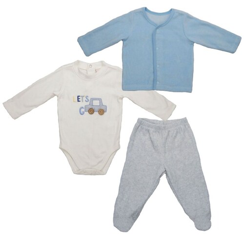 Conjunto de Body, Chamarra y Pantalón para Bebé Niño Mondo Bambino