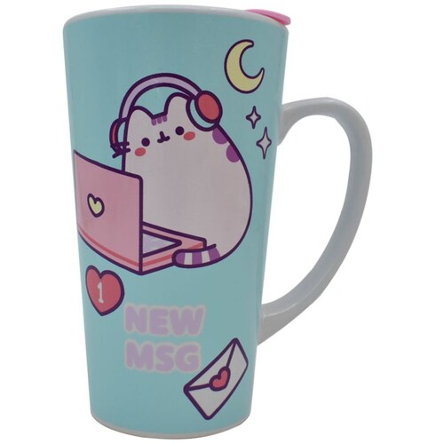 Pusheen Taza Alta con Tapa Y Cocoa Galeria Dc