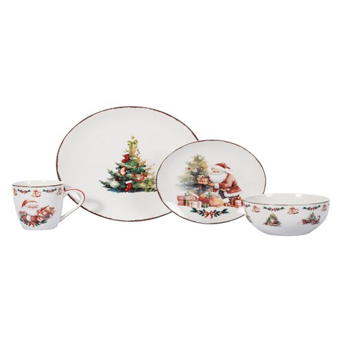 Vajilla de 16 Piezas de Porcelana de Santa Crown Baccara