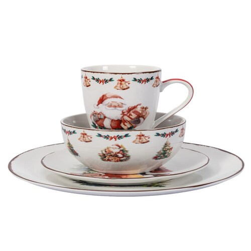 Vajilla de 16 Piezas de Porcelana de Santa Crown Baccara