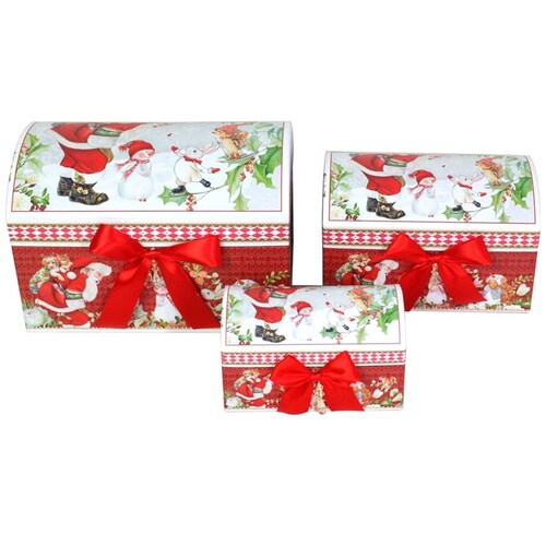 Set Cajas 3 Piezas Tesoro Papel Roja
