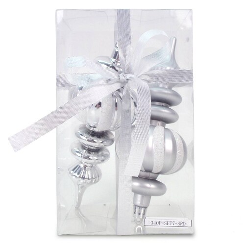 Set de 2 Esferas Plata Largas 16 Cm Atlas Global