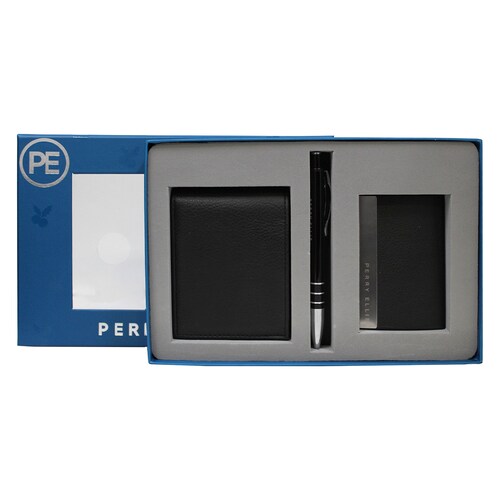 3-Pack Cartera Pluma y Tarjetero para Hombre Perry Ellis