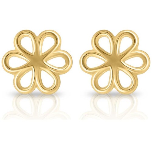 Broquel Oro 14K Flor 6 Pétalos Brokellum