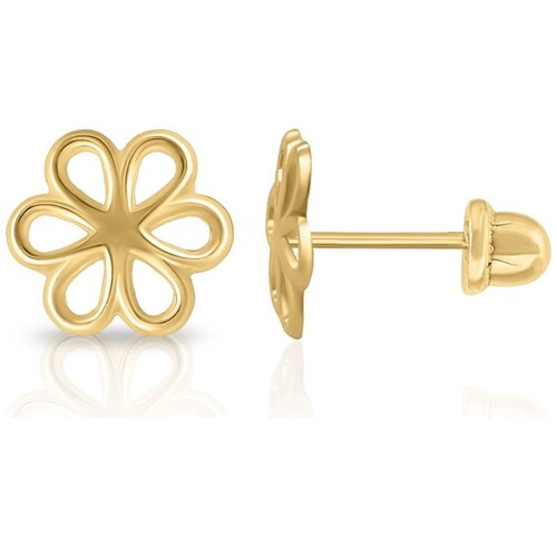 Broquel Oro 14K Flor 6 Pétalos Brokellum