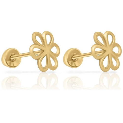 Broquel Oro 14K Flor 6 Pétalos Brokellum