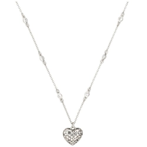 Collar  Plateado Corazón para Mujer Coach