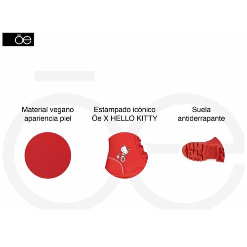 Botín Rojo Hello Kitty para Mujer Cloe