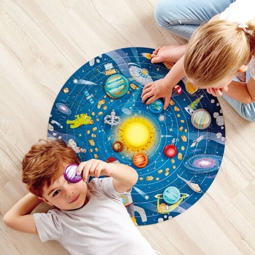 Rompecabezas Del Sistema Solar con Sol Led