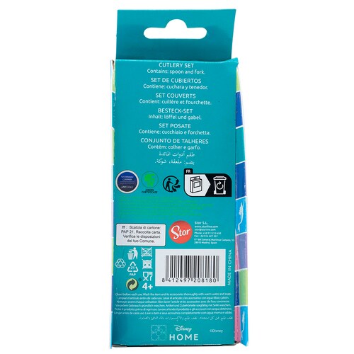 Set 2Pz Cubiertos Sirenita Metal Azul Disney