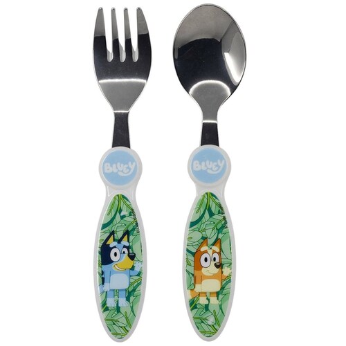 Set 2Pz Cubiertos Bluey Metálicos Azul Bbc