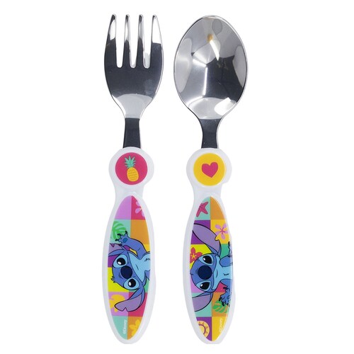 Set 2Pz Cubiertos Stitch Metálicos Disney
