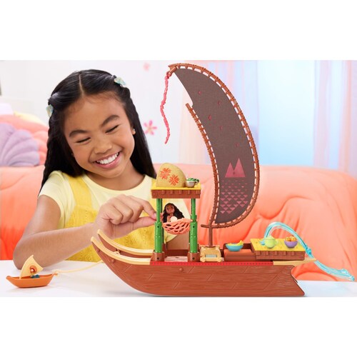 Moana 2 Set Canoa de Aventuras con Mini Muñeca y Accesorios Mattel