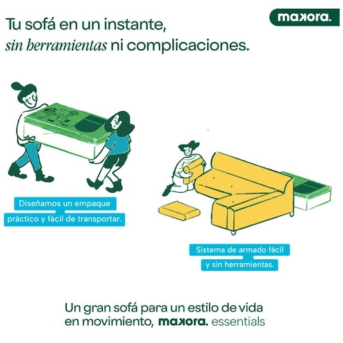 Sofá Cama Azul Caroli Makora