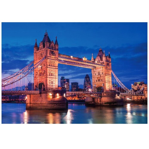 Rompecabezas 1000 Piezas Compacto Hqc Tower Bridge de Noche Clementoni