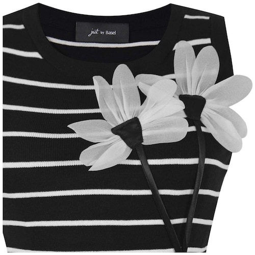 Blusa de Punto Aplicación de Flor para Mujer Petite Just By Basel