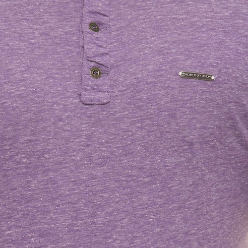 Playera Básica Henley para Hombre Silver Plate