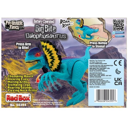Dinosaurio Dilophosaurus Acción de Batería Red Box