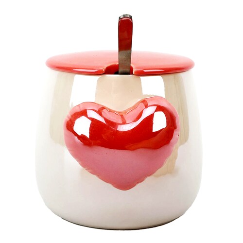 Taza Figuras Corazón con Tapa Quadrum
