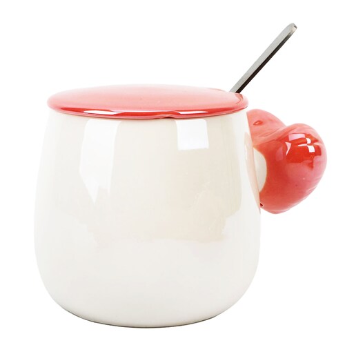 Taza Figuras Corazón con Tapa Quadrum