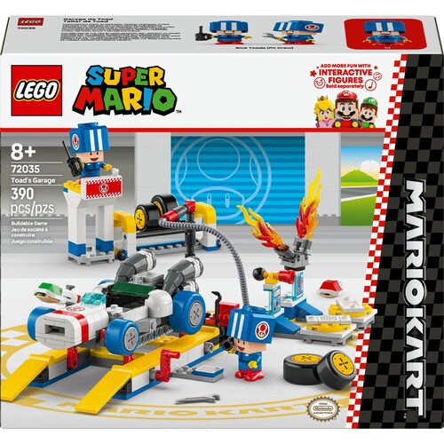 Super Mario Mario Kart Garaje de Toad Lego