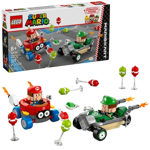 Super Mario Mario Kart Bebe Mario Vs Bebe Luigi Lego