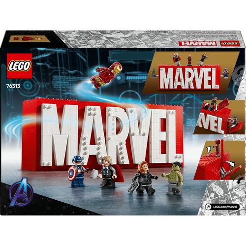 Super Héroes Logotipo Marvel Y Minifiguras Lego