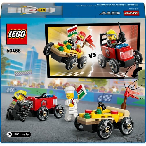 City Autos de Carreras Pizza Vs Camion de Bomberos Lego