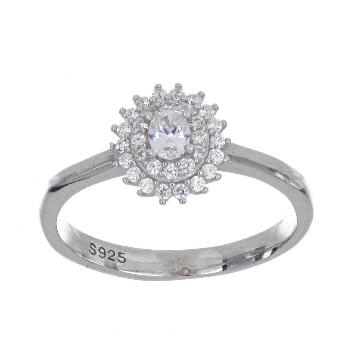 Anillo Plata .925 Circonita Blanca Central Farfalla Bonetti