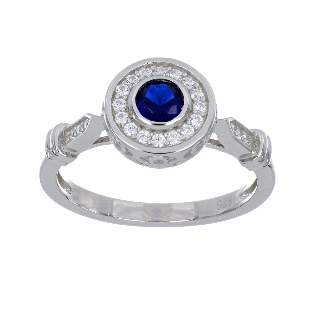 Anillo Plata .925 Circonita Sapphire Central Farfalla Bonetti