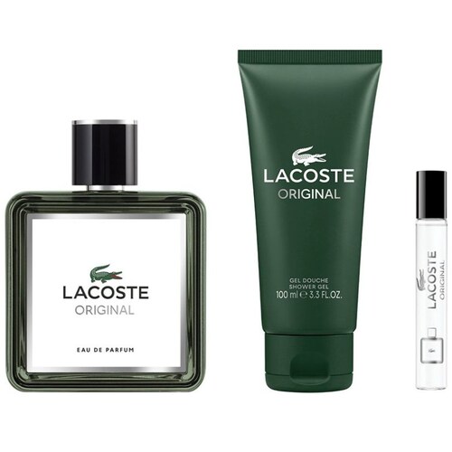 Set Eau de Parfum Lacoste Original 100 Ml+ Shower Gel 100 Ml + Travel Spray 7.5 Ml para Hombre