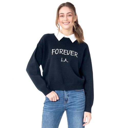 Suéter Cuello Camisa para Mujer Juniors Forever  21