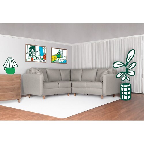 Sala Esquinera Maccan Gris Claro Makora