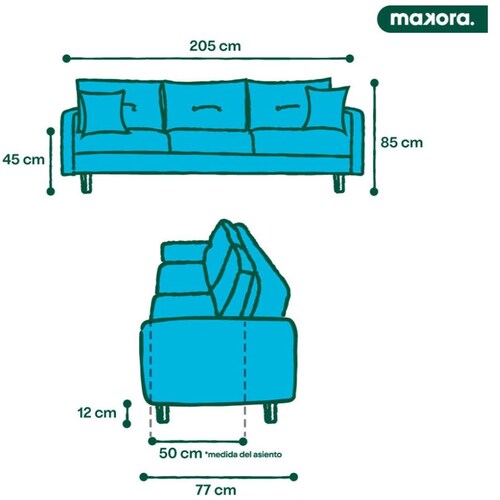 Sofá Neroli Morado Makora